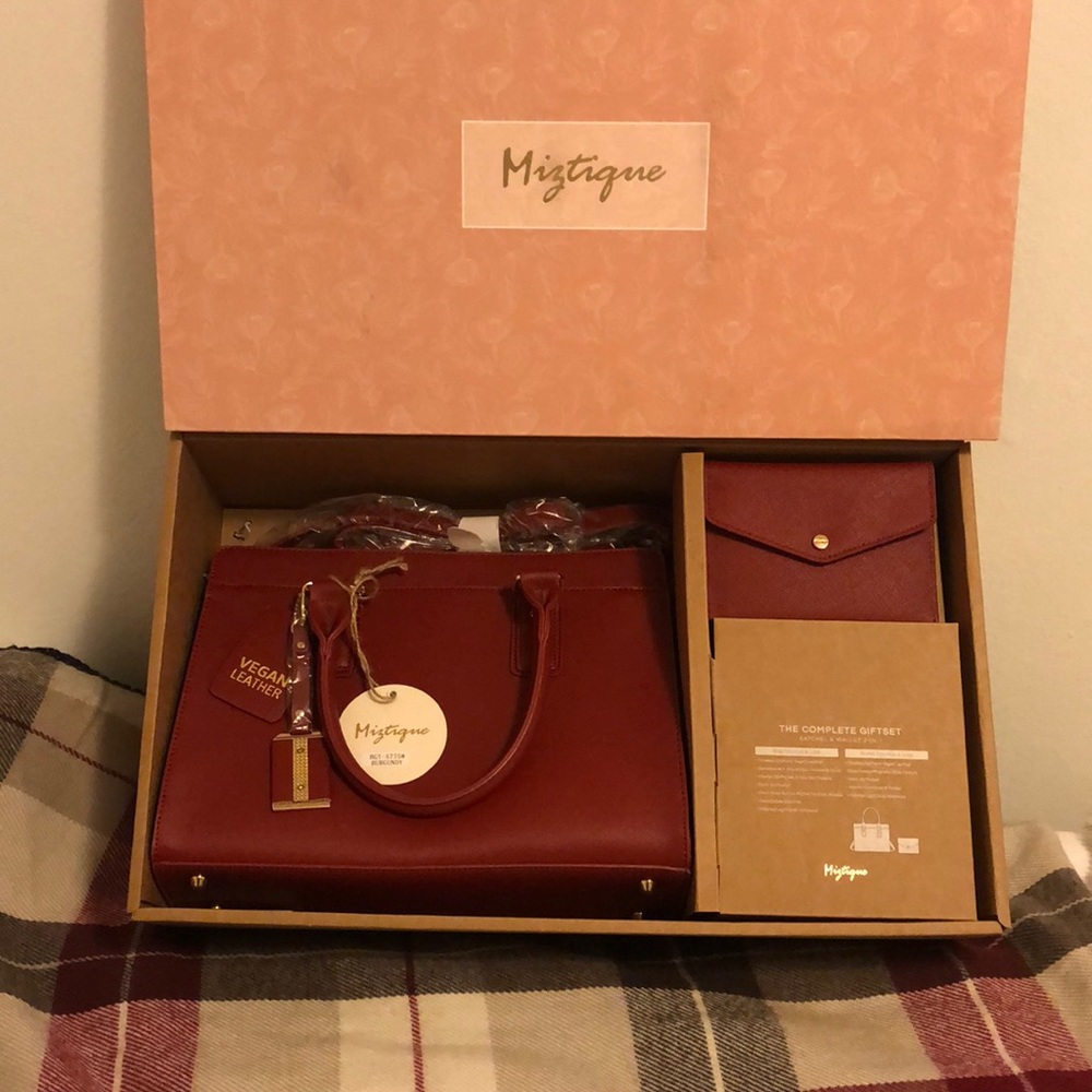 VEGAN LEATHER SATCHEL & WALLET